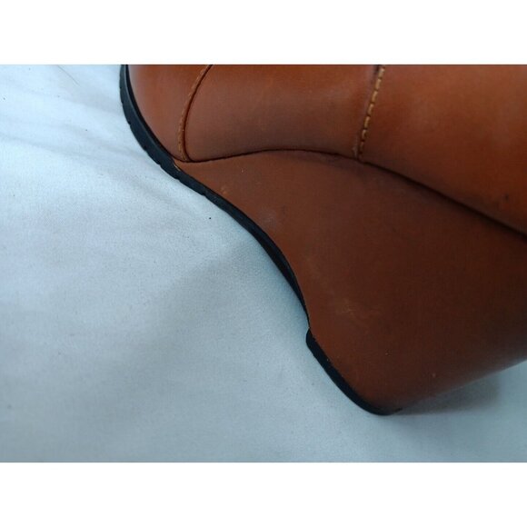 Hella Vintage 90s Motorcycle Riding Ankle Boots Women 7 Icon Moto Brown FLAW - Picture 6 of 15